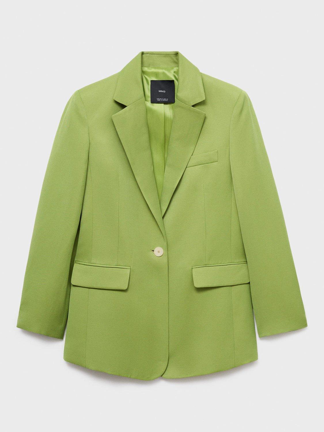 Product image 3 of 8, which shows Mango Apple Single Button Blazer, Bright Green, L