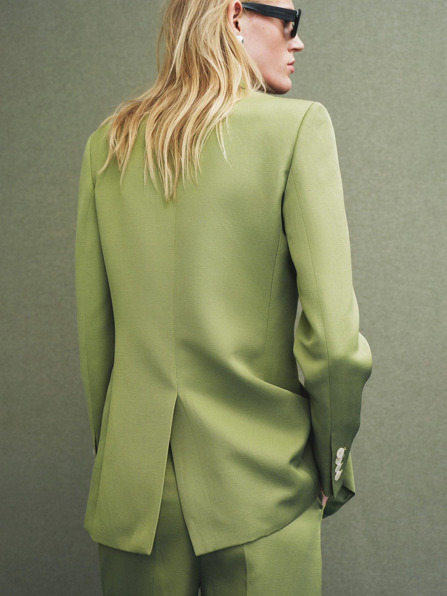 Product image 4 of 8, which shows Mango Apple Single Button Blazer, Bright Green, L