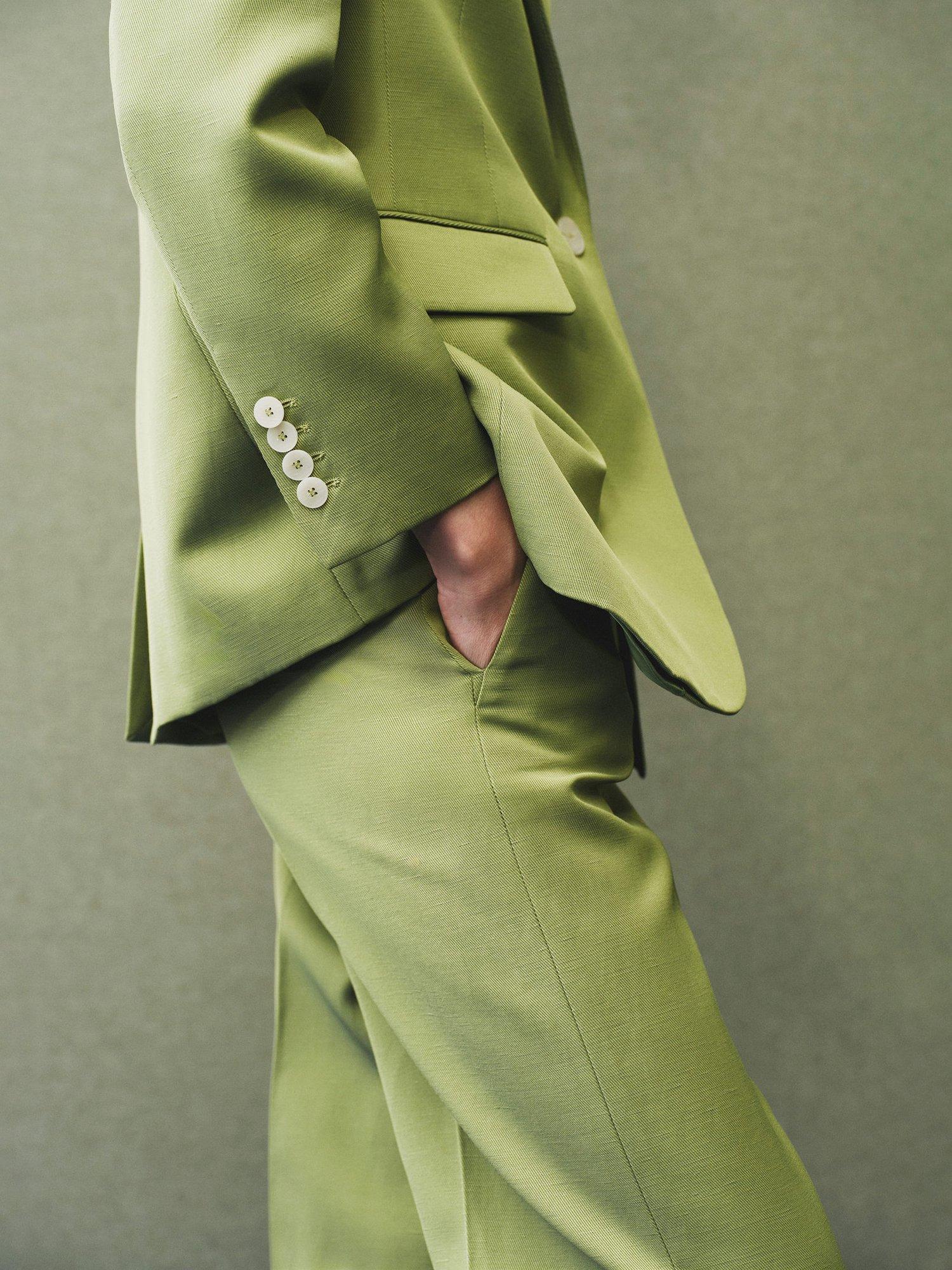 Product image 7 of 8, which shows Mango Apple Single Button Blazer, Bright Green, L