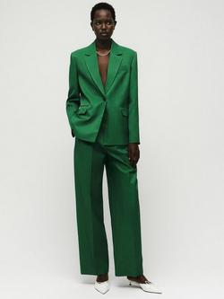Mango Otero Satin Finish Blazer, Bright Green - view 2, Bright Green