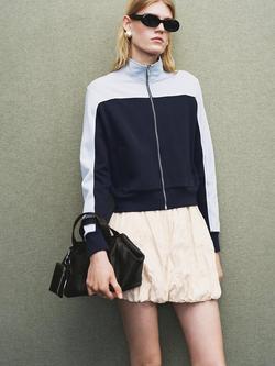 Mango Cloti Colour Block Jacket, Medium Blue, Medium Blue