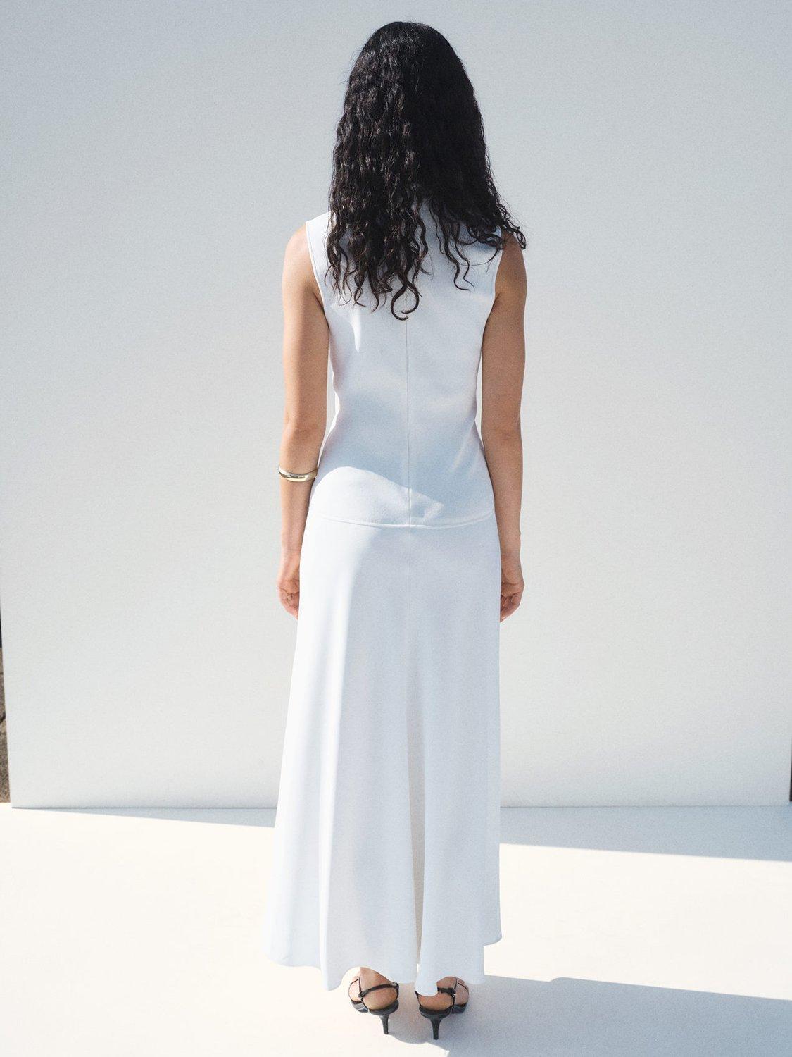 Product image 4 of 5, which shows Mango Bima Split Detail Maxi Dress, White, 10