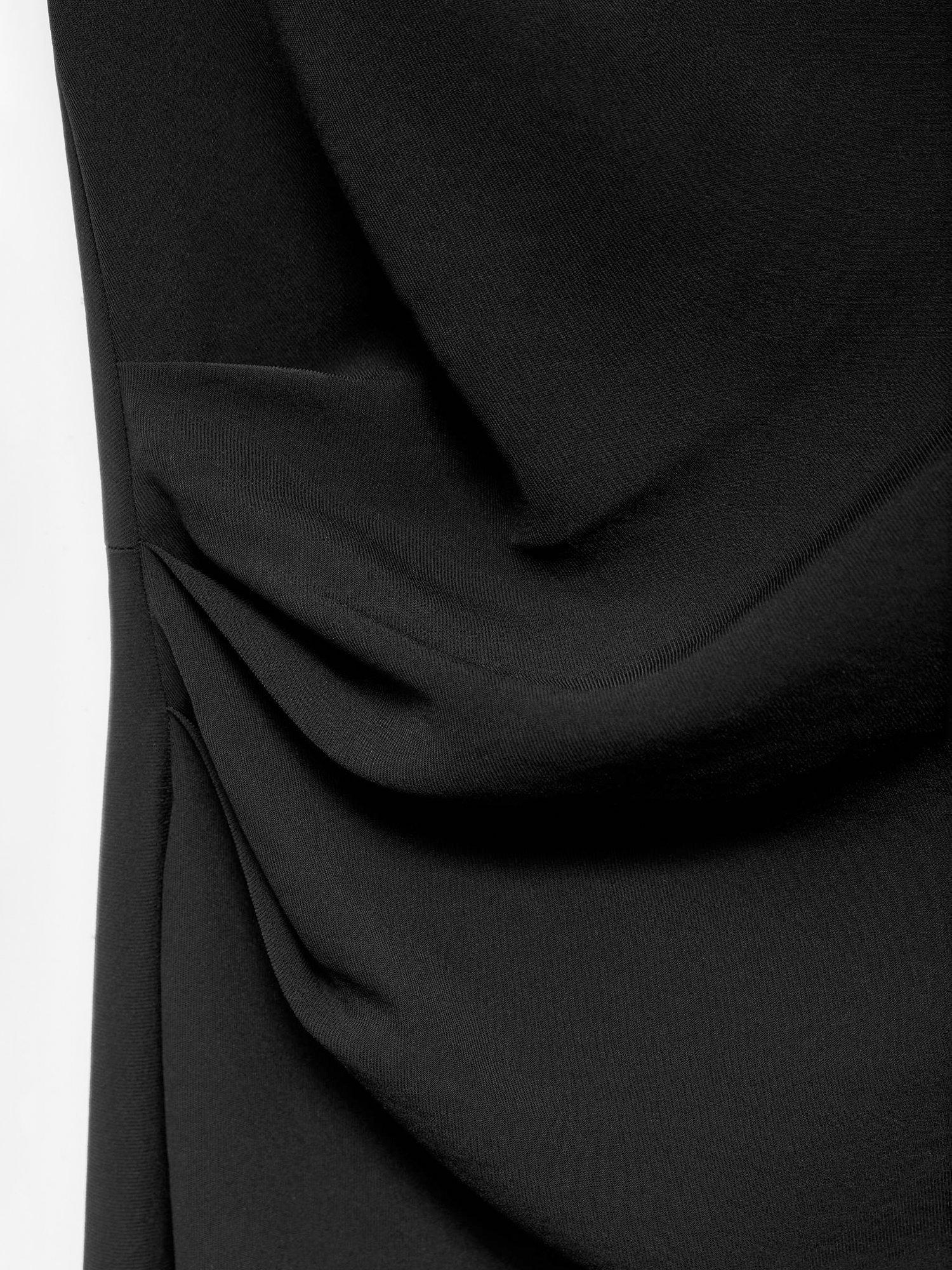 Product image 2 of 3, which shows Mango Edgar Ruched Midi Dress, Black, 4