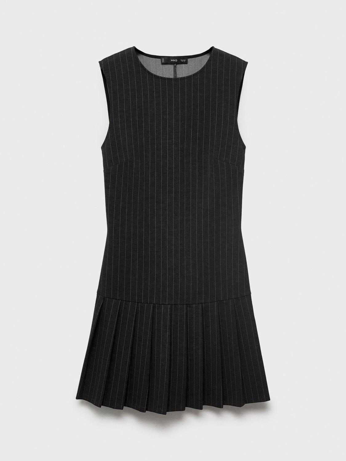 Product image 3 of 6, which shows Mango Jolie Pleated Mini Dress, Grey, 12