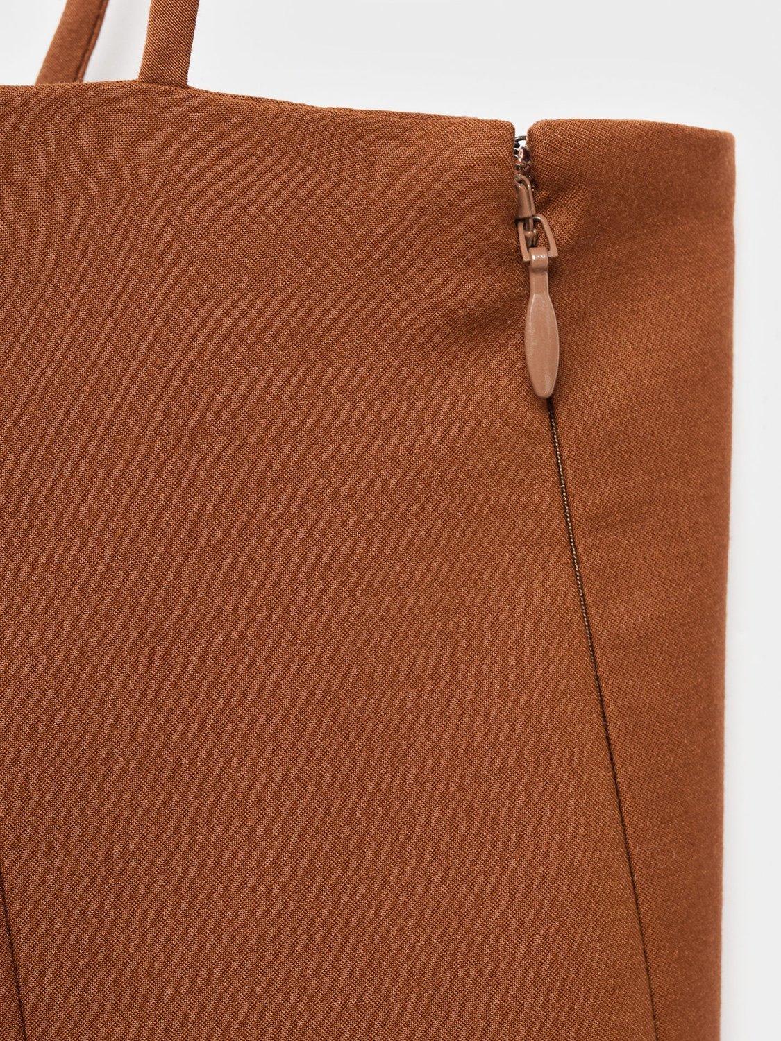 Product image 5 of 6, which shows Mango Lazito Bow Detail Mini Dress, Brown, 10