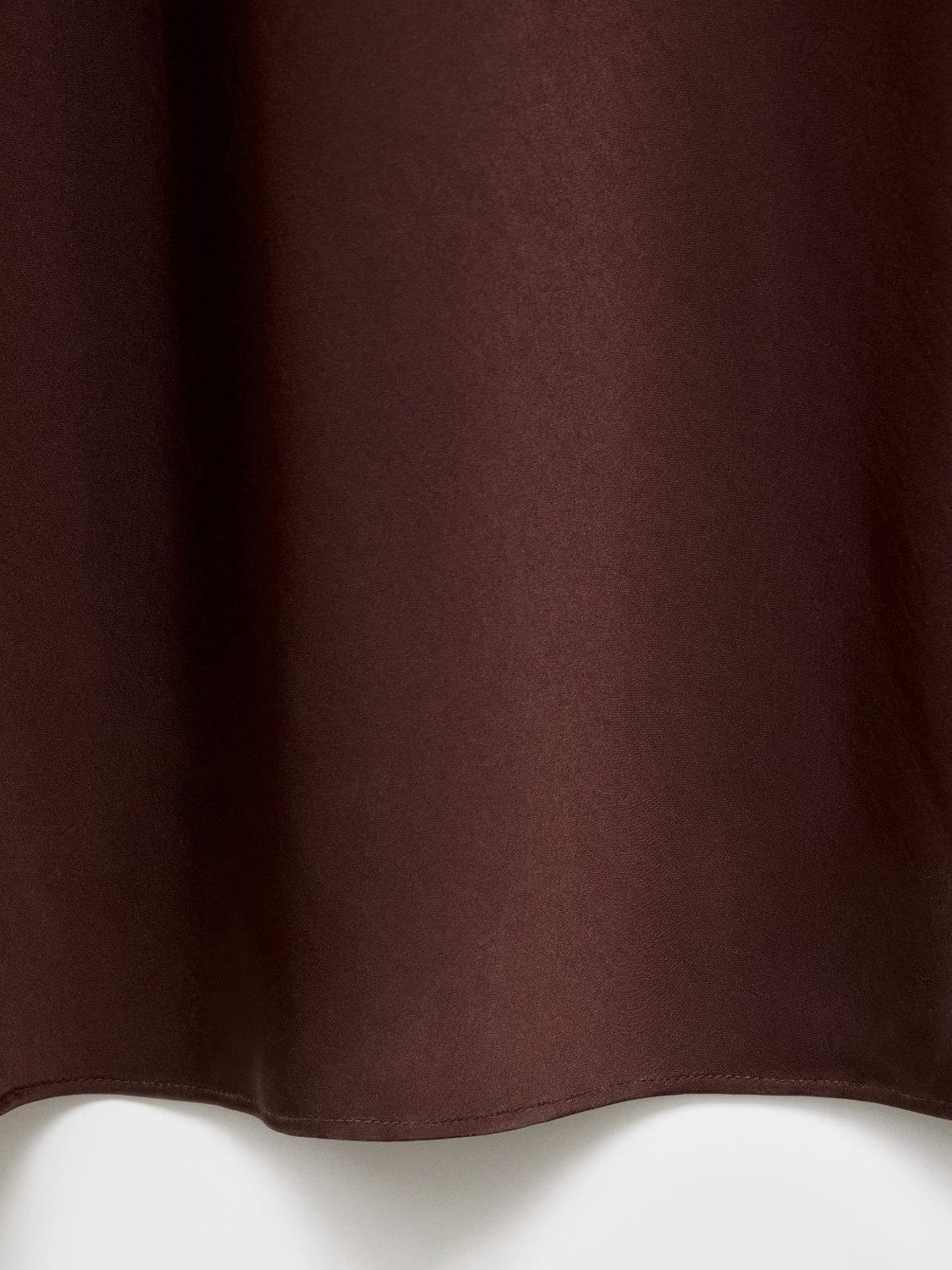 Product image 5 of 7, which shows Mango Luisa Satin A-Line Maxi Dress, Brown, 10