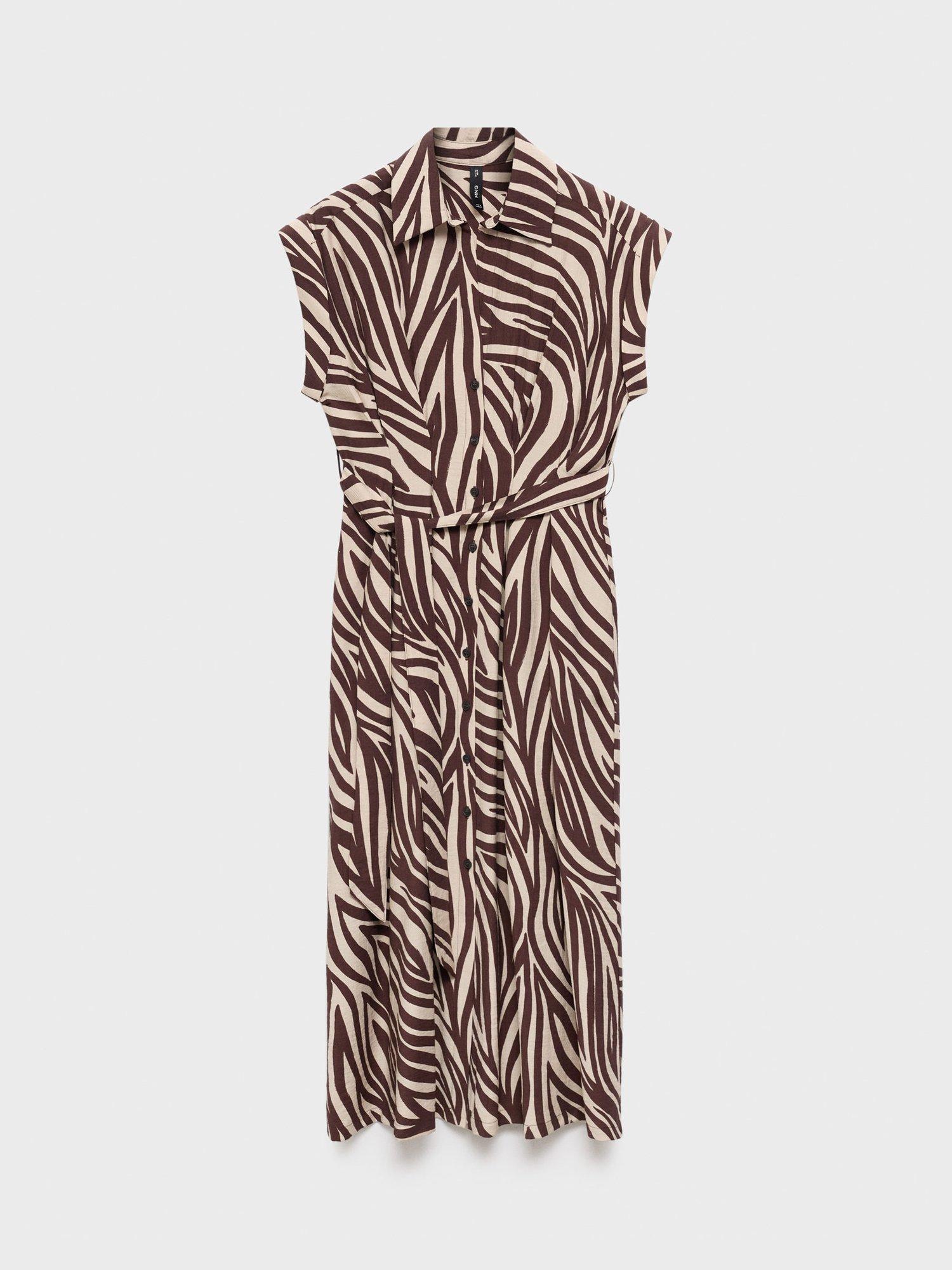 brown zebra print shirt dress Brown Sheer Mesh Dress