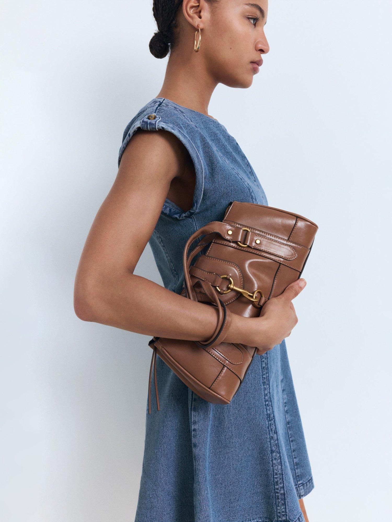 Product image 2 of 7, which shows Mango Ziga Denim Mini Dress, Mid Blue, 10