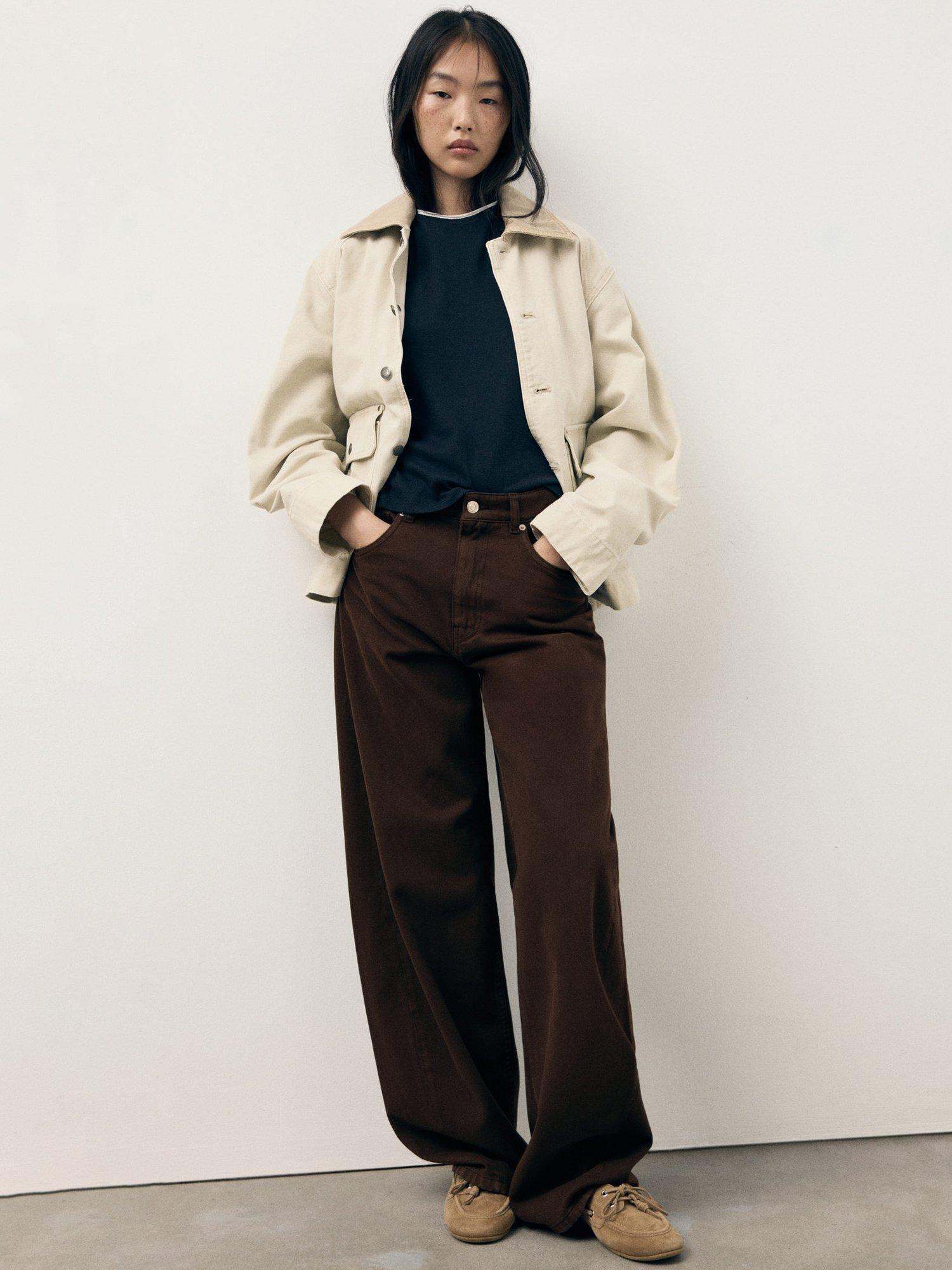 Product image 6 of 8, which shows Mango Charlot Mid Rise Balloon Jeans, Dark Brown, 6