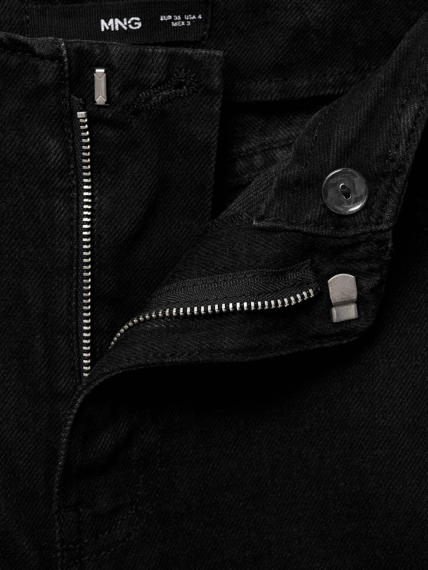 Product image 2 of 3, which shows Mango Max Mid Rise Wide Leg Jeans, Black, 6