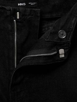 Mango Max Mid Rise Wide Leg Jeans, Black - view 2, Black