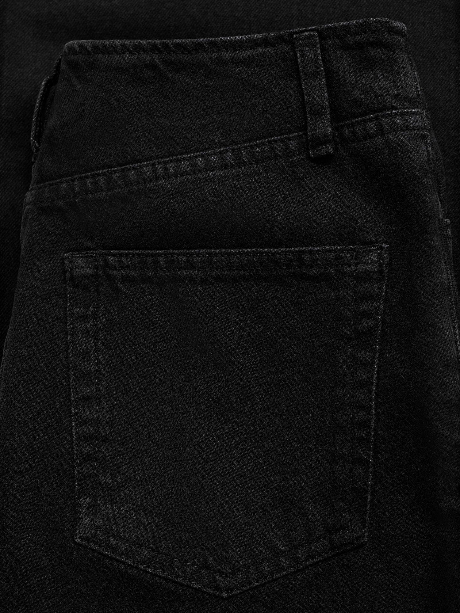 Product image 3 of 3, which shows Mango Max Mid Rise Wide Leg Jeans, Black, 6