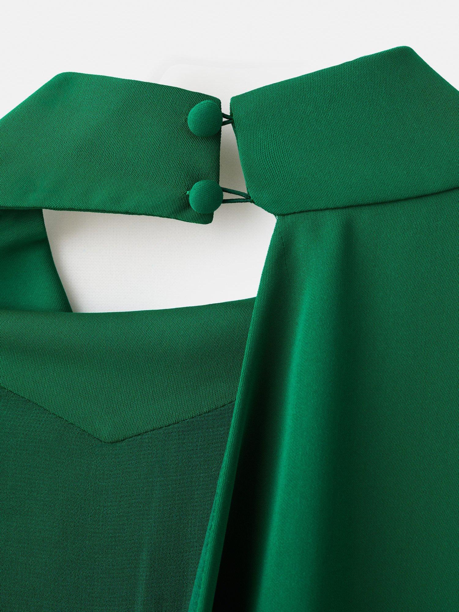 Product image 5 of 6, which shows Mango Jiah Belted Asymmetric Jumpsuit, Bright Green, XS