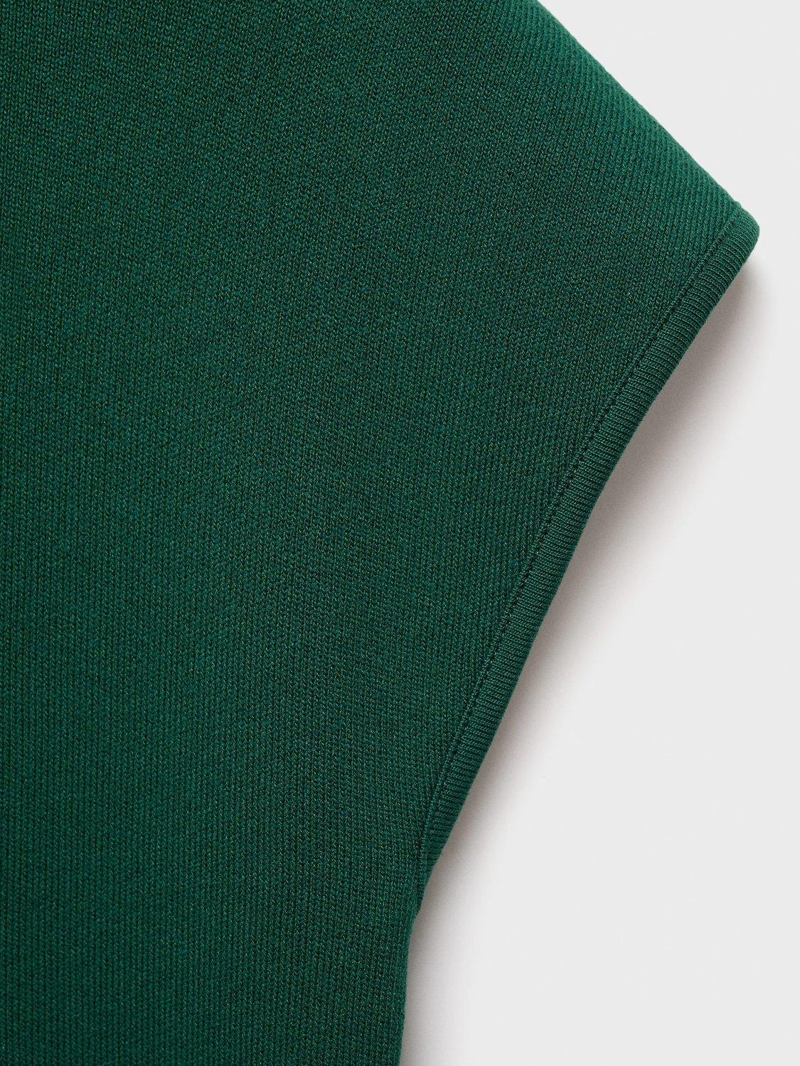 Product image 5 of 8, which shows Mango Dumin Short Sleeve Knit Top, Dark Green, M