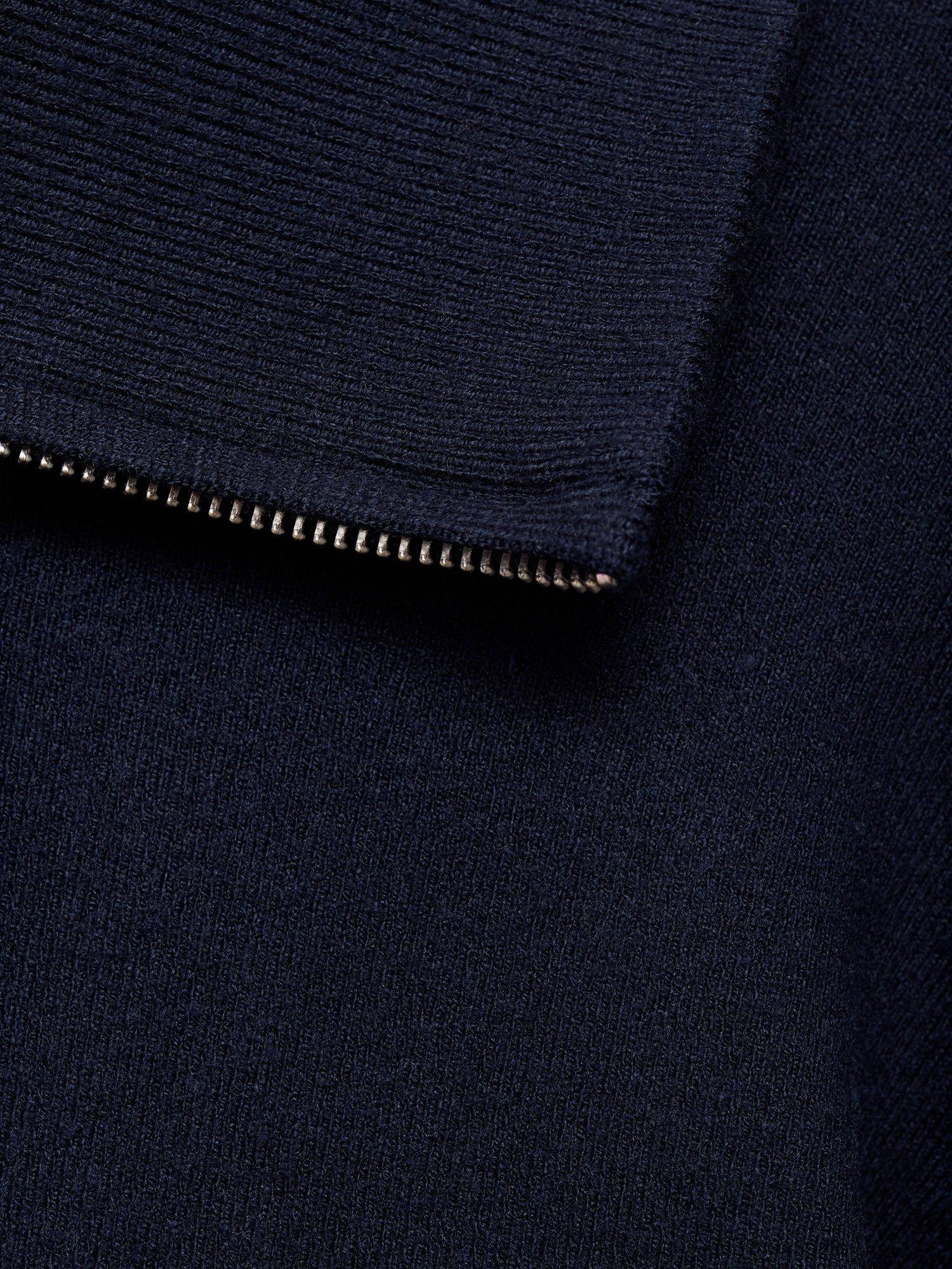 Product image 8 of 8, which shows Mango Latas Zip Neck Jumper, Navy, 5XL