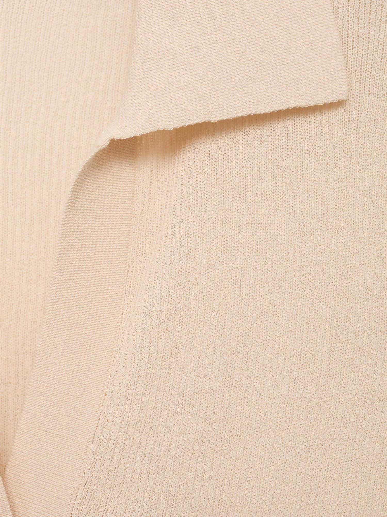 Product image 7 of 7, which shows Mango Mocha Ribbed Short Sleeve Jumper, Light Beige, S