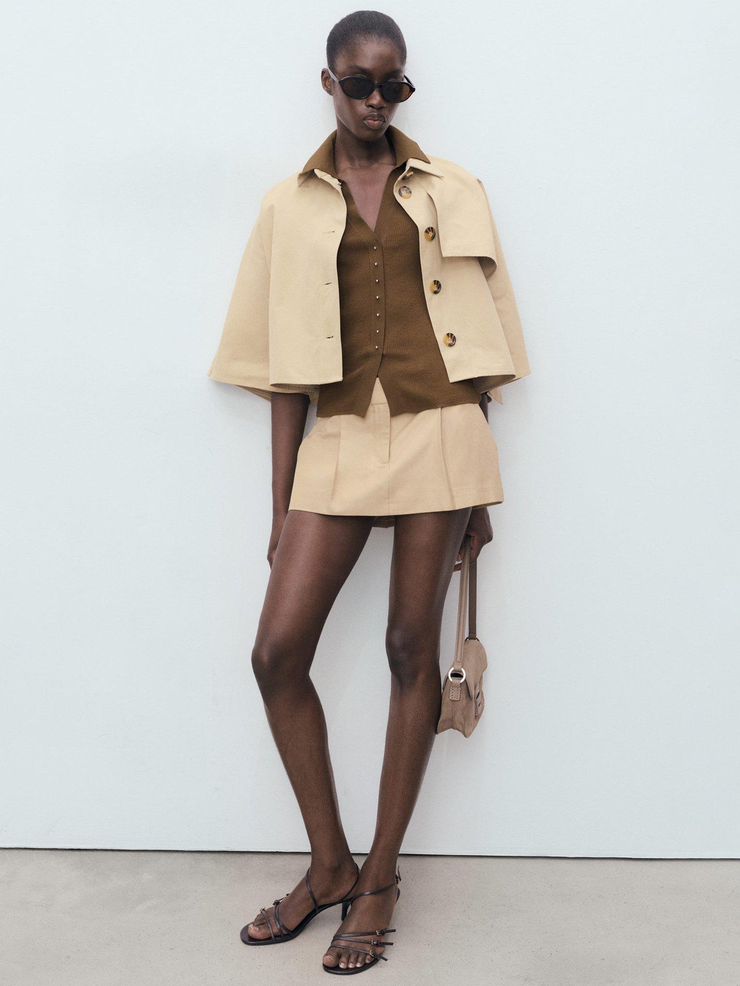 Product image 2 of 8, which shows Mango Mocha Ribbed Short Sleeve Jumper, Dark Brown, XL