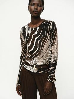 Mango Alegra Zebra Print Top, Black/Multi, Black/Multi