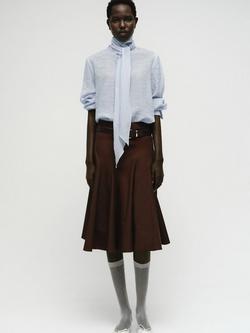 Mango Textured Wrap Neck Detail Top - view 2, Light Blue