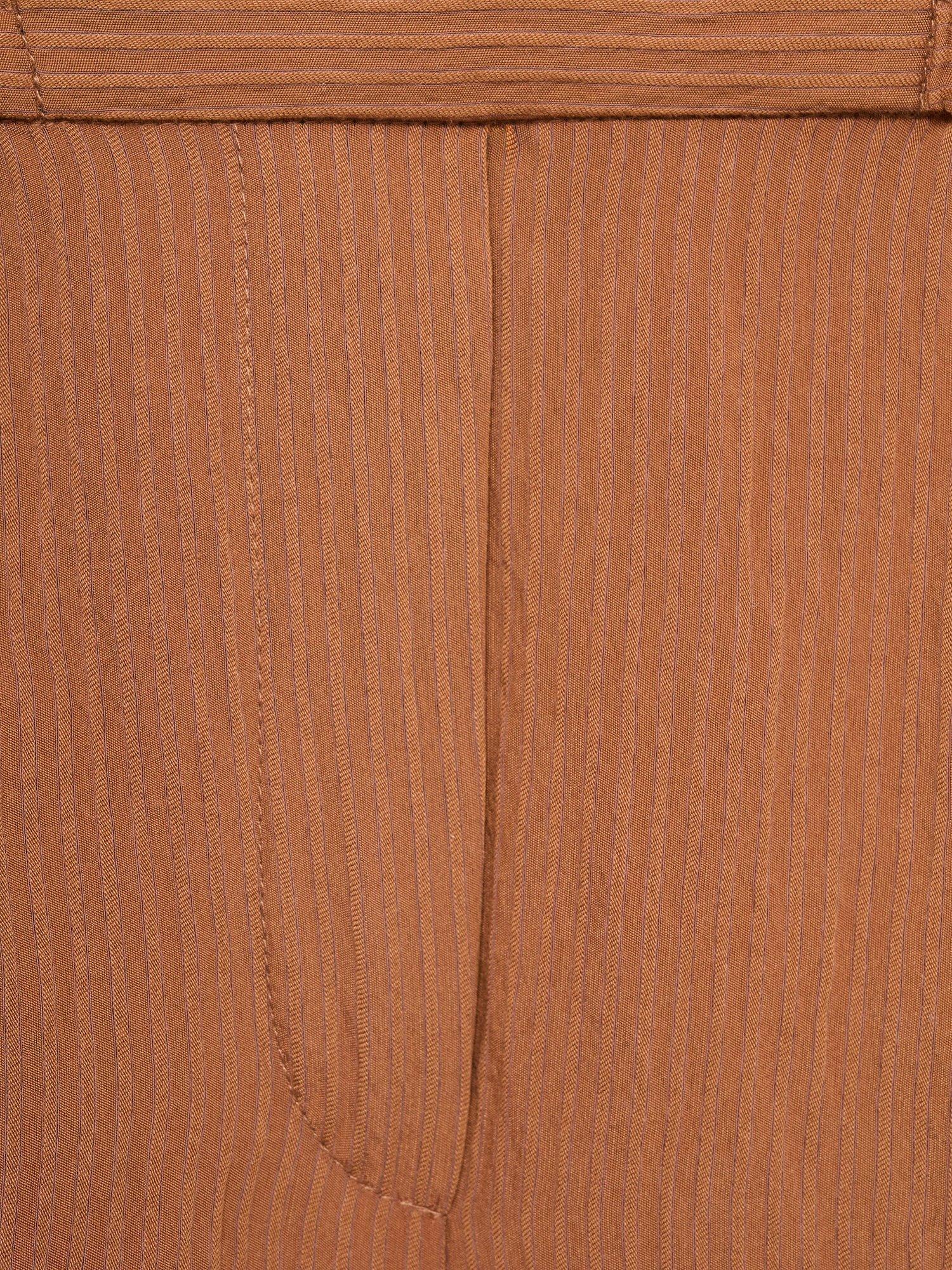 Product image 5 of 6, which shows Mango Coconut Trim Contrast Textured Shorts, Brown, XS