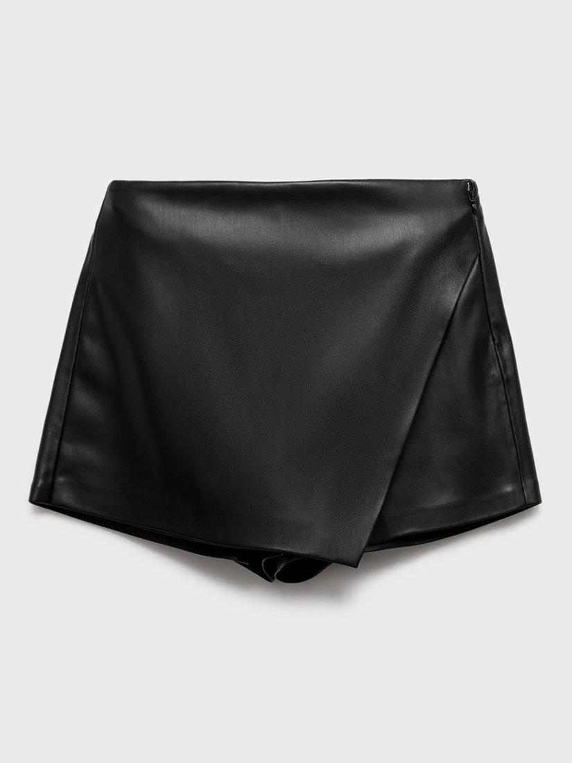Product image 3 of 7, which shows Mango Candy Faux Leather Mini Skirt, Black, 10