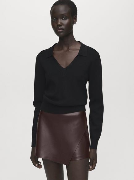 Mango Candy Zip Skirt, Dark Brown