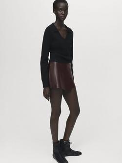 Mango Candy Zip Skirt - view 2, Dark Brown