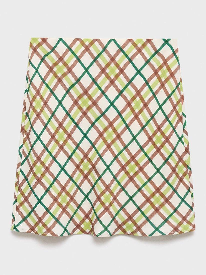 Product image 3 of 8, which shows Mango Diamond Check Mini Skirt, Natural White, L