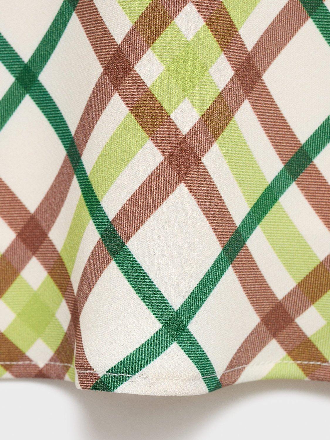 Product image 5 of 8, which shows Mango Diamond Check Mini Skirt, Natural White, L