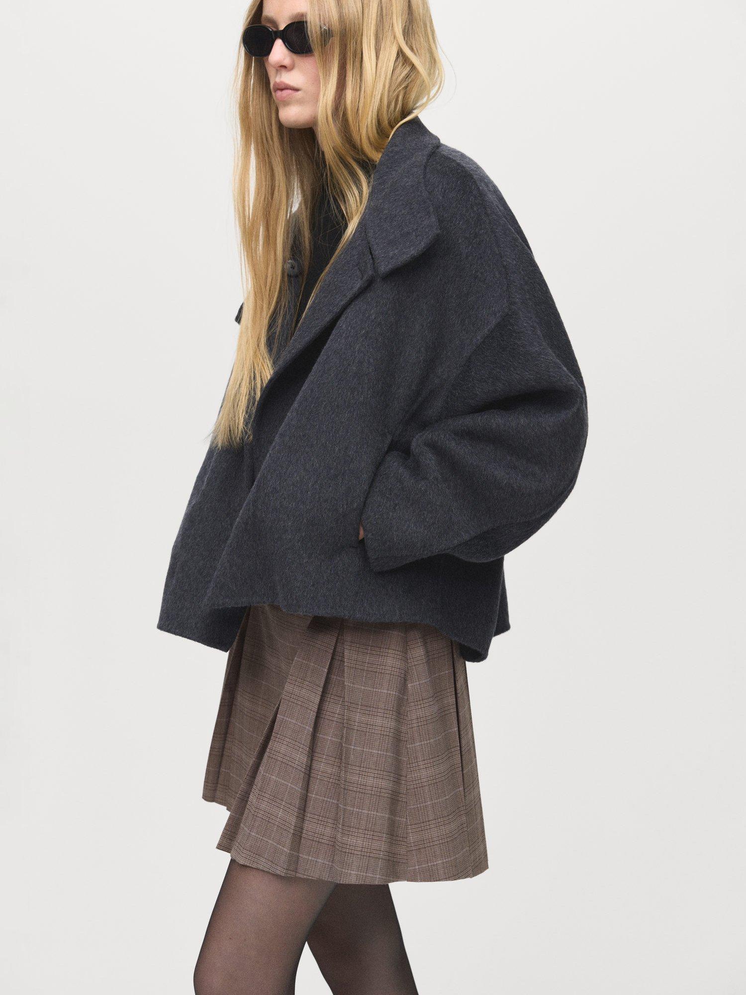 Product image 2 of 8, which shows Mango Grunge Pleated Mini Skirt, Medium Brown, 10