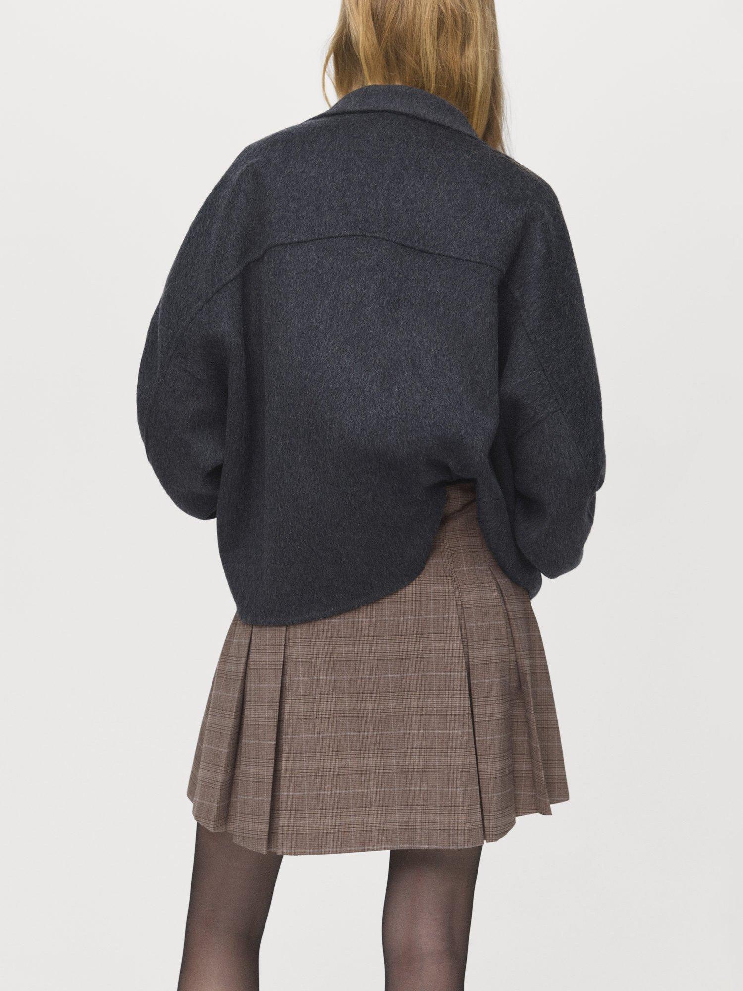 Product image 4 of 8, which shows Mango Grunge Pleated Mini Skirt, Medium Brown, 10