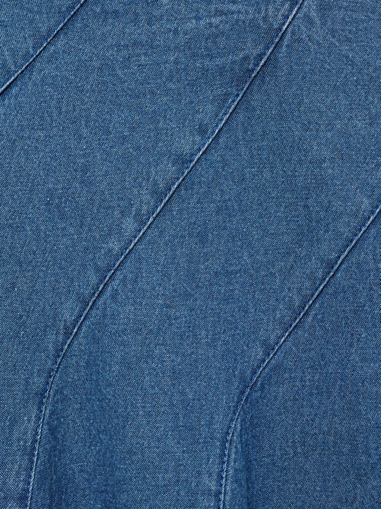 Product image 6 of 6, which shows Mango Ziga Denim Midi Skirt, Mid Blue, M