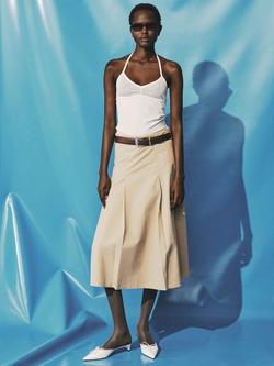 Mango Copas Halterneck Vest Top - view 2, Natural White