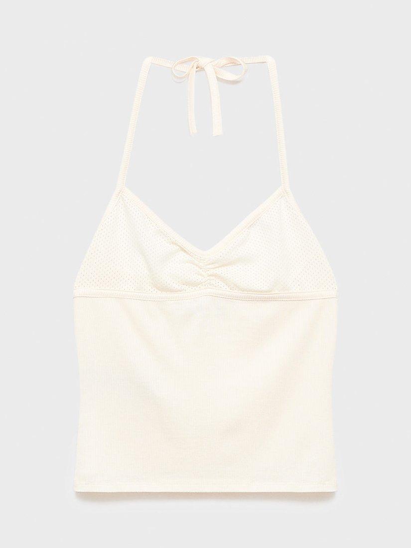 Product image 3 of 8, which shows Mango Copas Halterneck Vest Top, Natural White, L