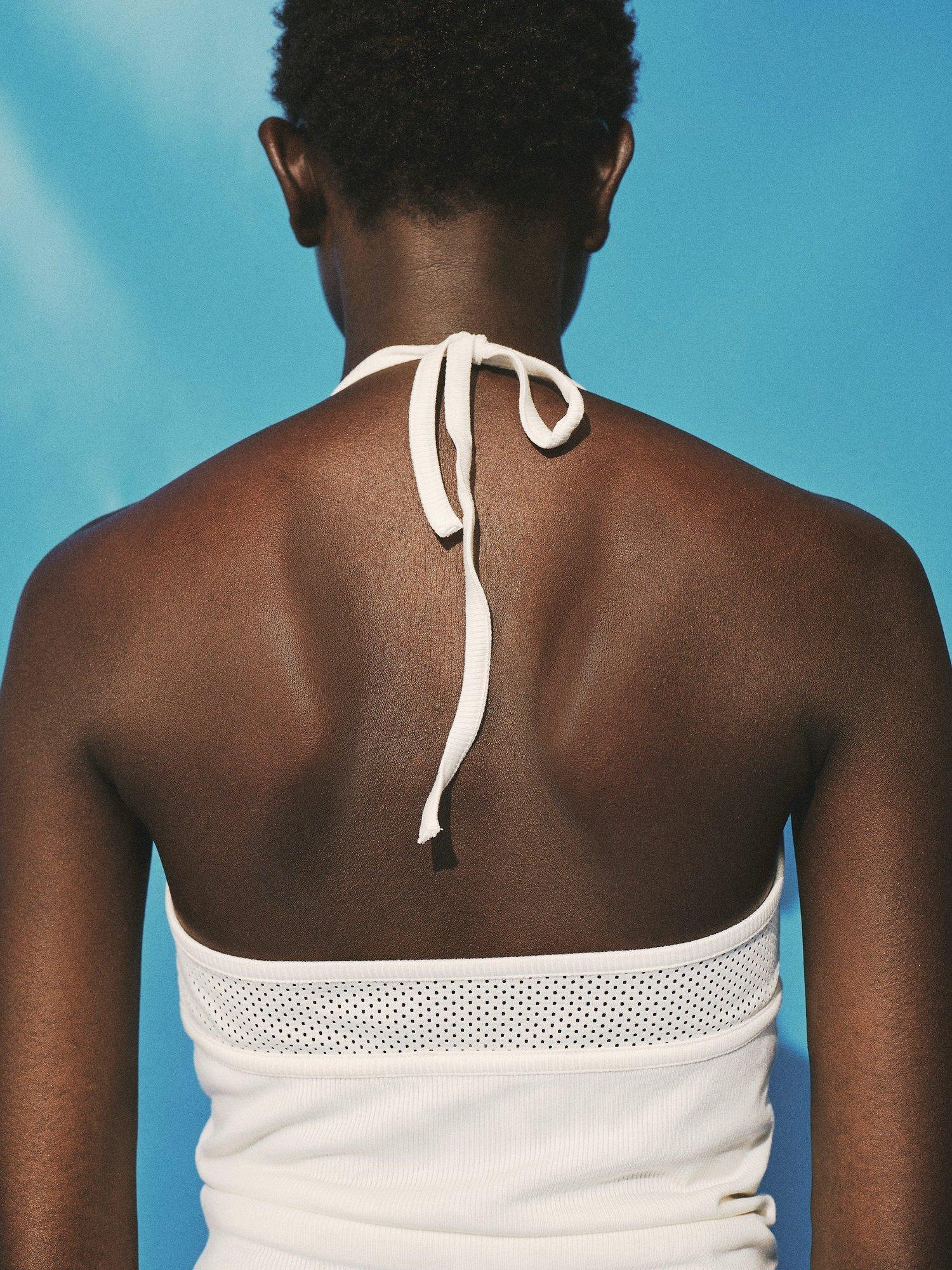 Product image 4 of 8, which shows Mango Copas Halterneck Vest Top, Natural White, L