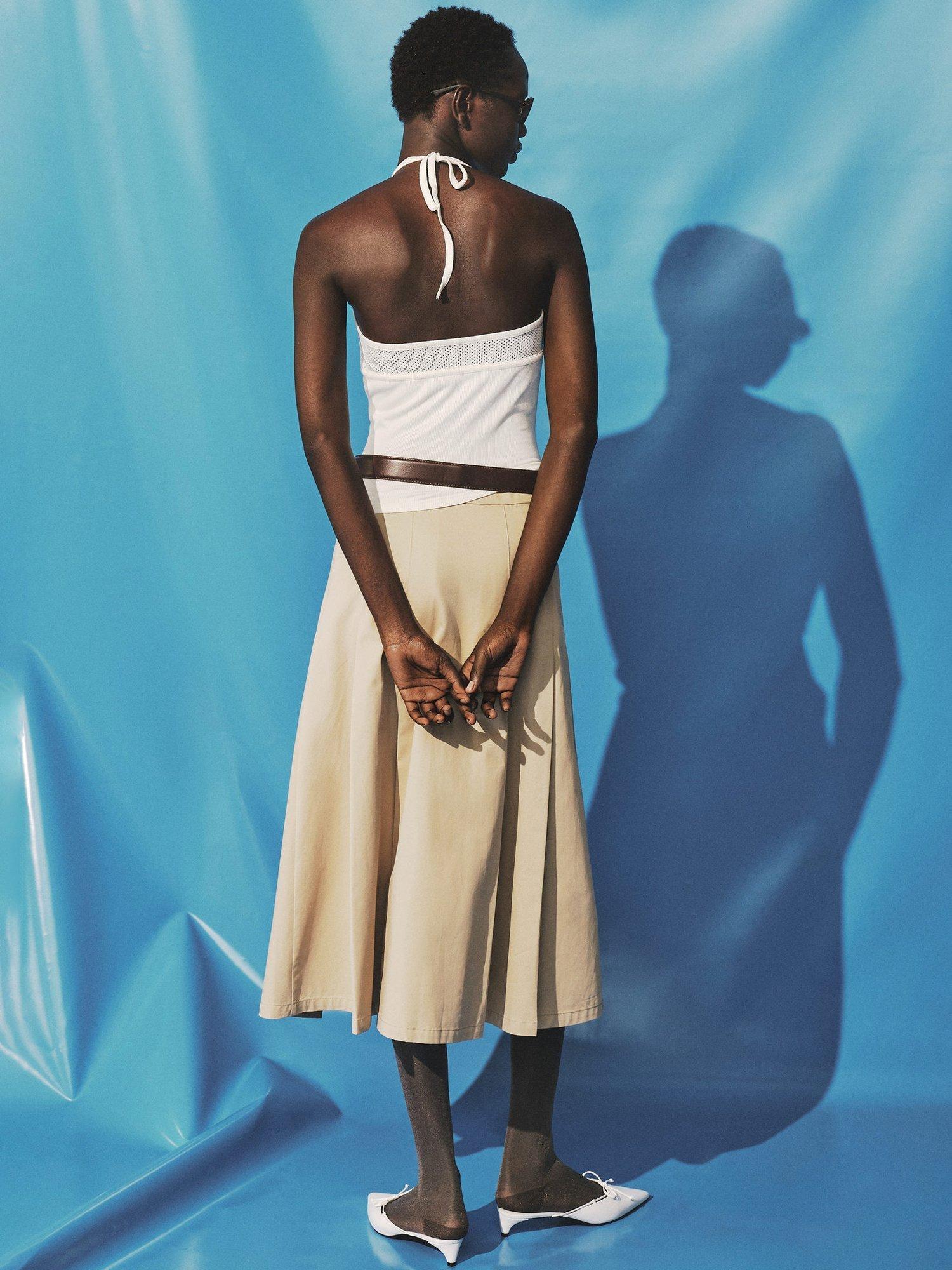 Product image 6 of 8, which shows Mango Copas Halterneck Vest Top, Natural White, L