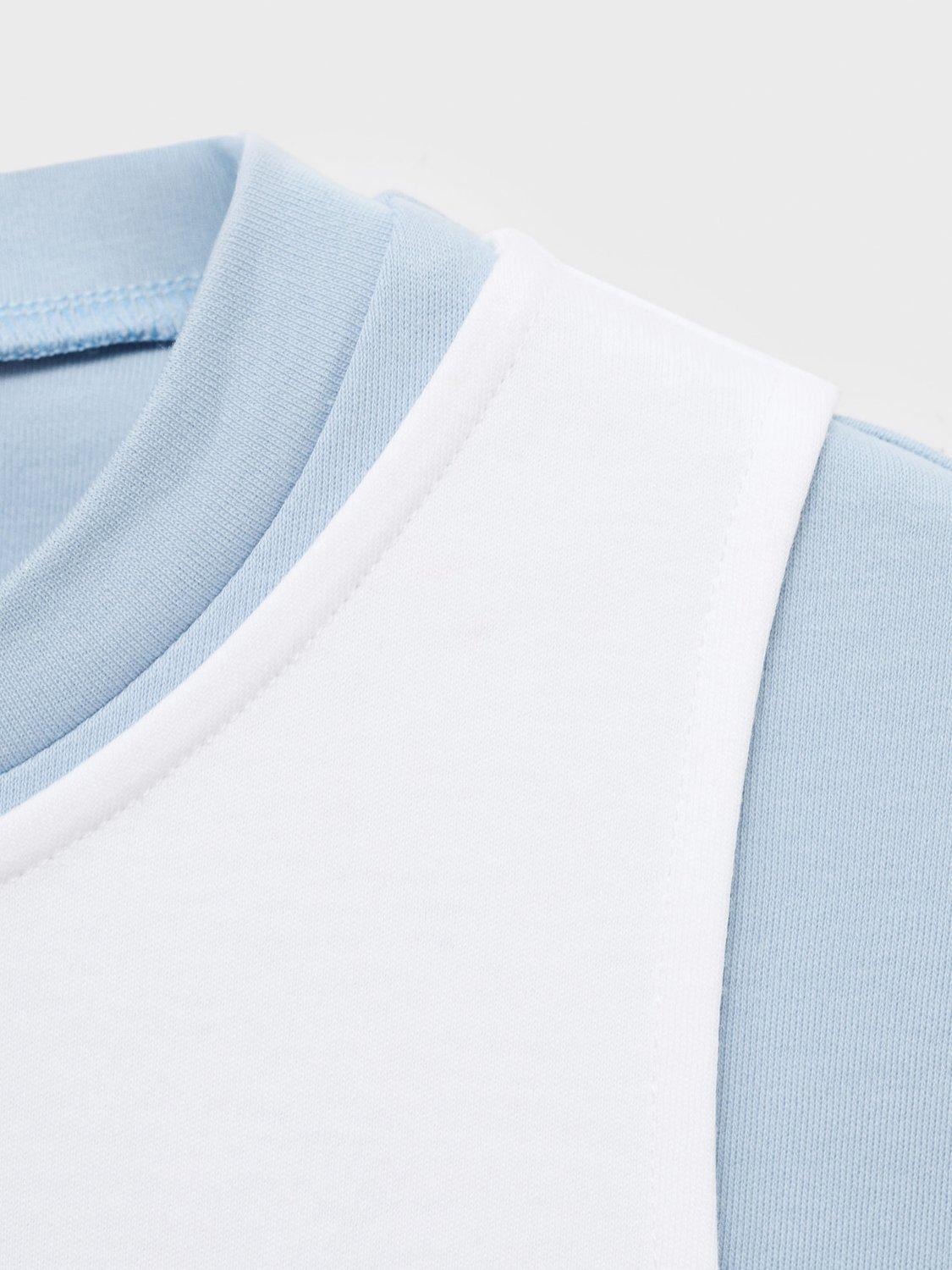 Product image 7 of 7, which shows Mango Coren Cotton Short Sleeve Round Neck T-Shirt, Pastel Blue, L
