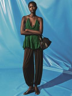 Mango Ocean Loose Strappy Top, Bright Green - view 2, Bright Green