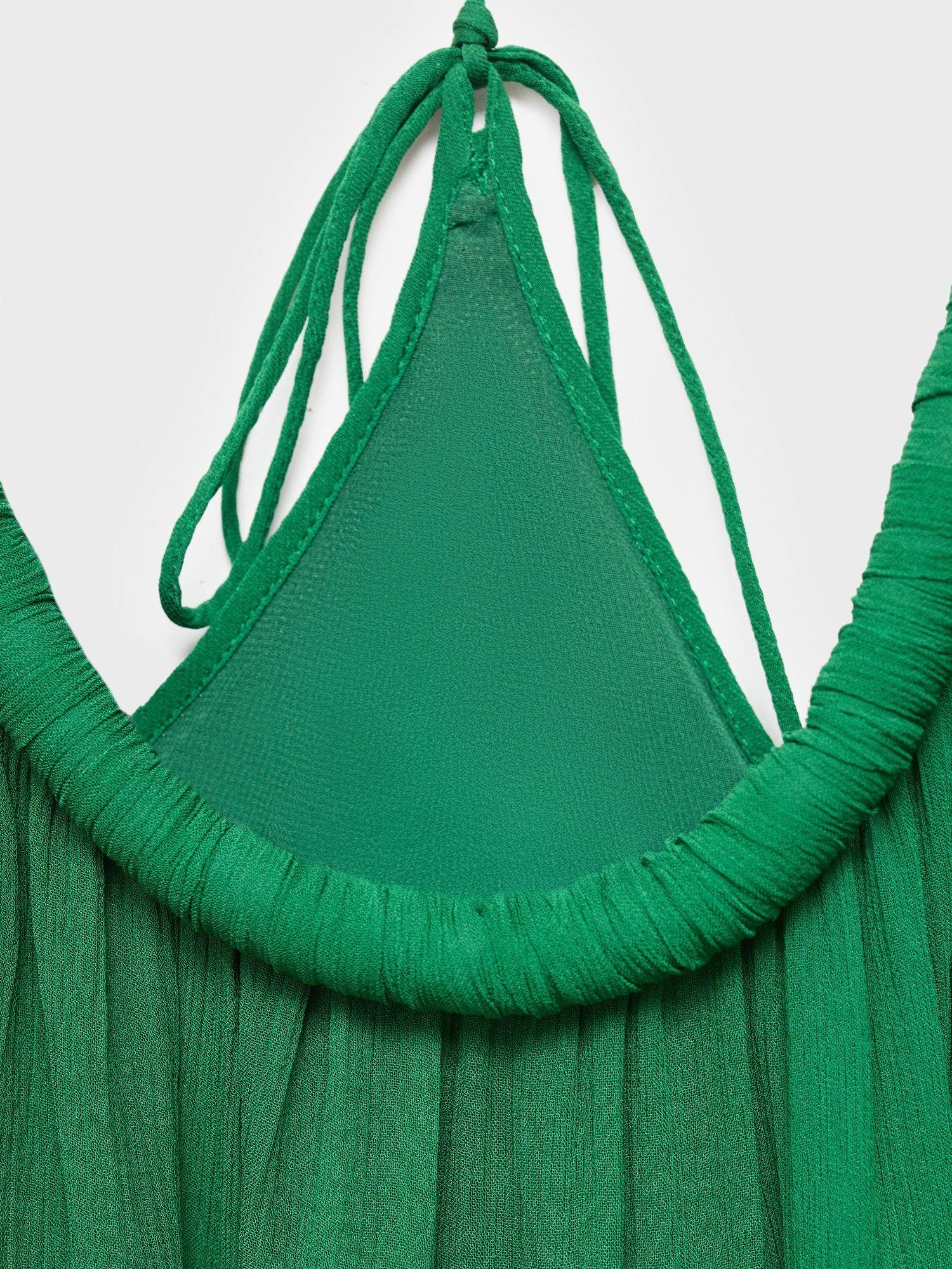 Product image 8 of 8, which shows Mango Ocean Loose Strappy Top, Bright Green, L