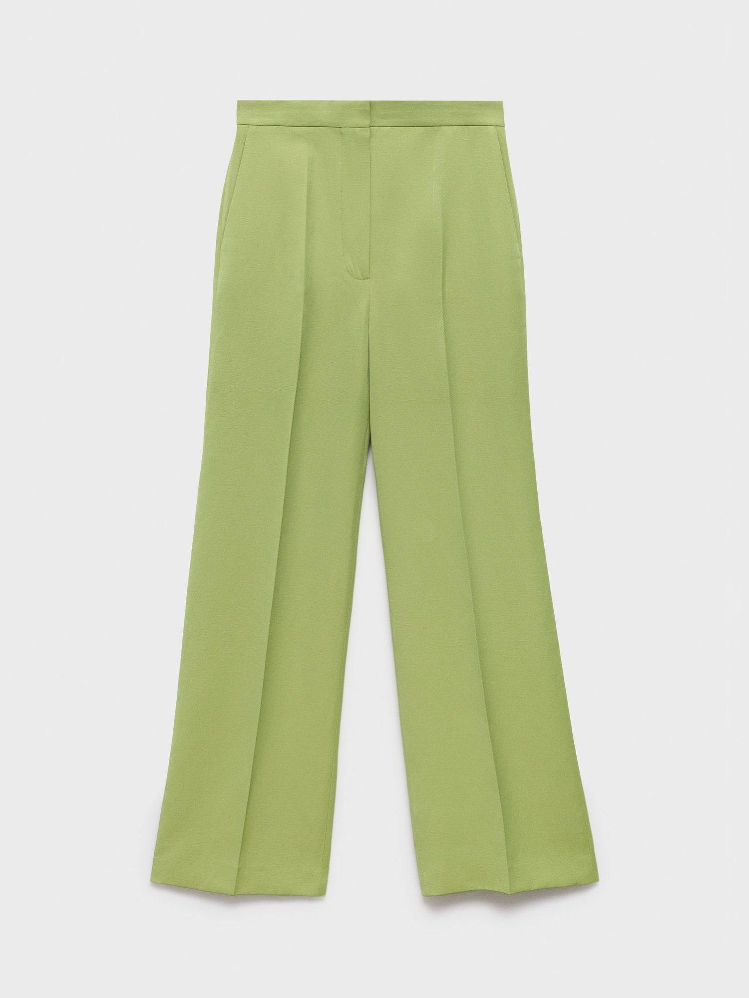 Product image 3 of 7, which shows Mango Apple Straight Tailored Trousers, Bright Green, 10