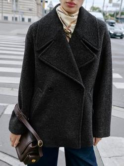 Mango Lowi Wool Blend Coat, Grey