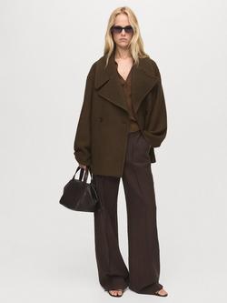 Mango Lowi Wool Blend Coat - view 2, Khaki