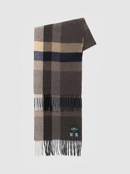 Rodd & Gunn Wool Tartan Jervois Road Rectangular Scarf, Earth