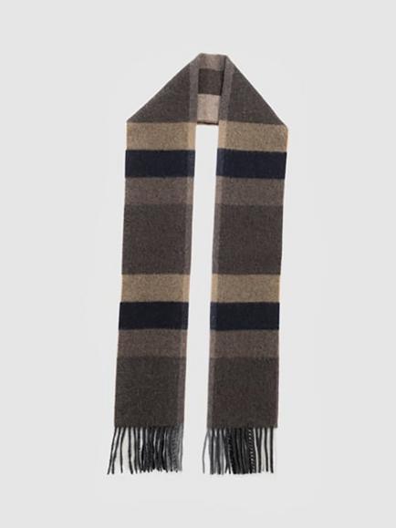 Rodd & Gunn Wool Tartan Jervois Road Rectangular Scarf - view 2, Earth