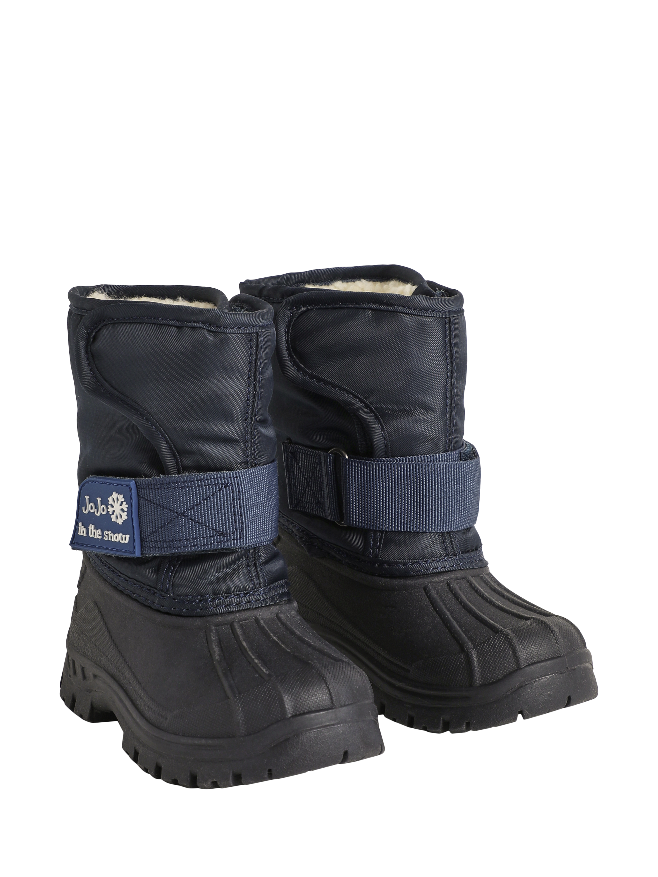 Product image 1 of 4, which shows JoJo Maman Bébé Kids' Alpine Snow Boots, Navy, EU21
