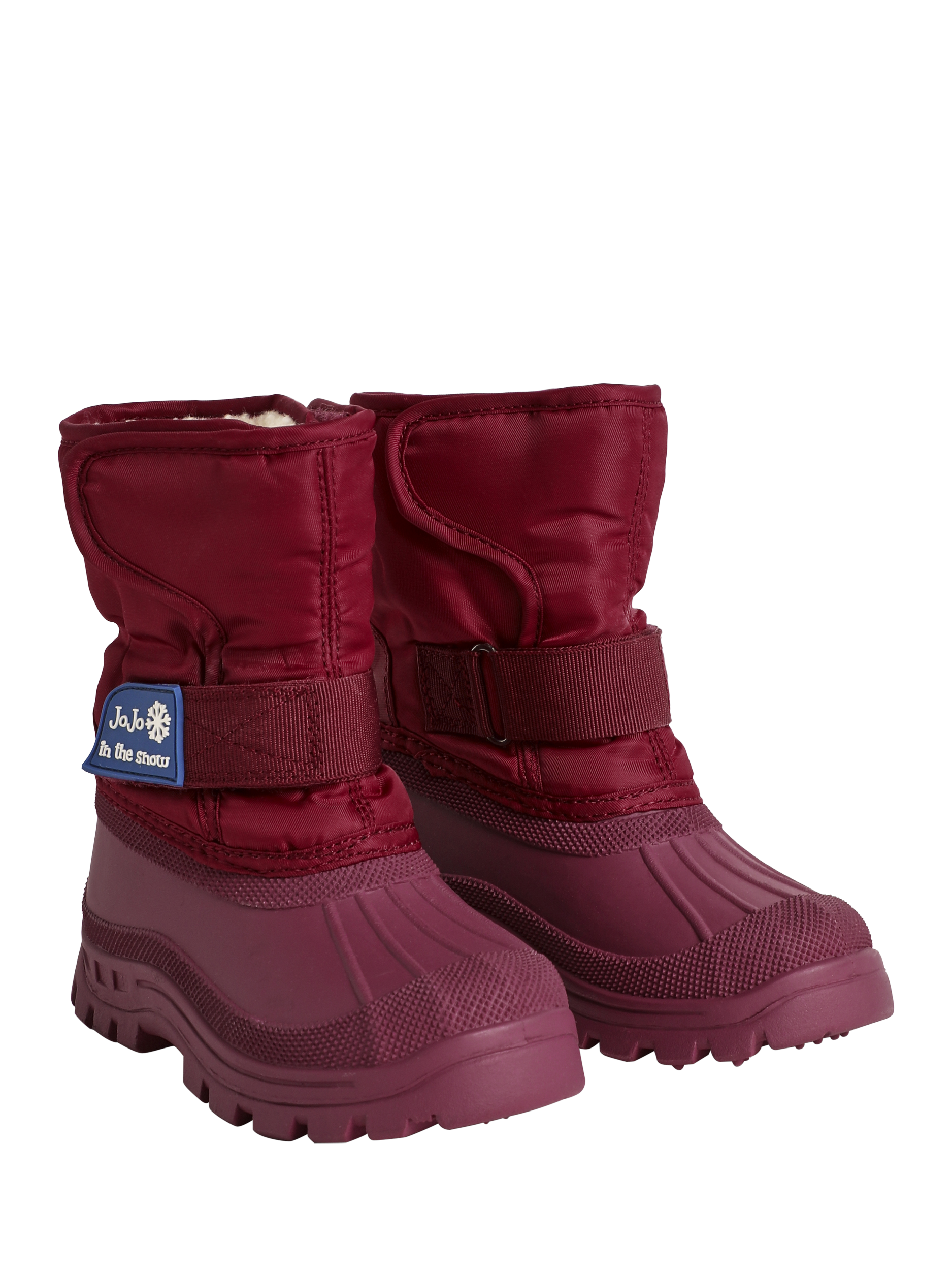 Product image 1 of 4, which shows JoJo Maman Bébé Kids' Alpine Snow Boots, Berry, EU21