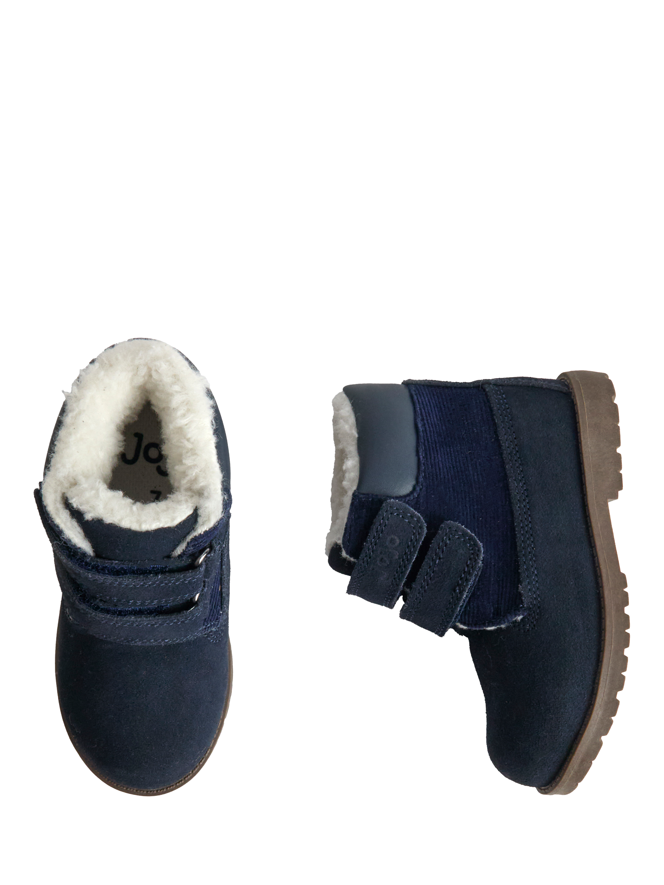 Product image 4 of 4, which shows JoJo Maman Bébé Cord Double Strap Boots, Navy, EU24