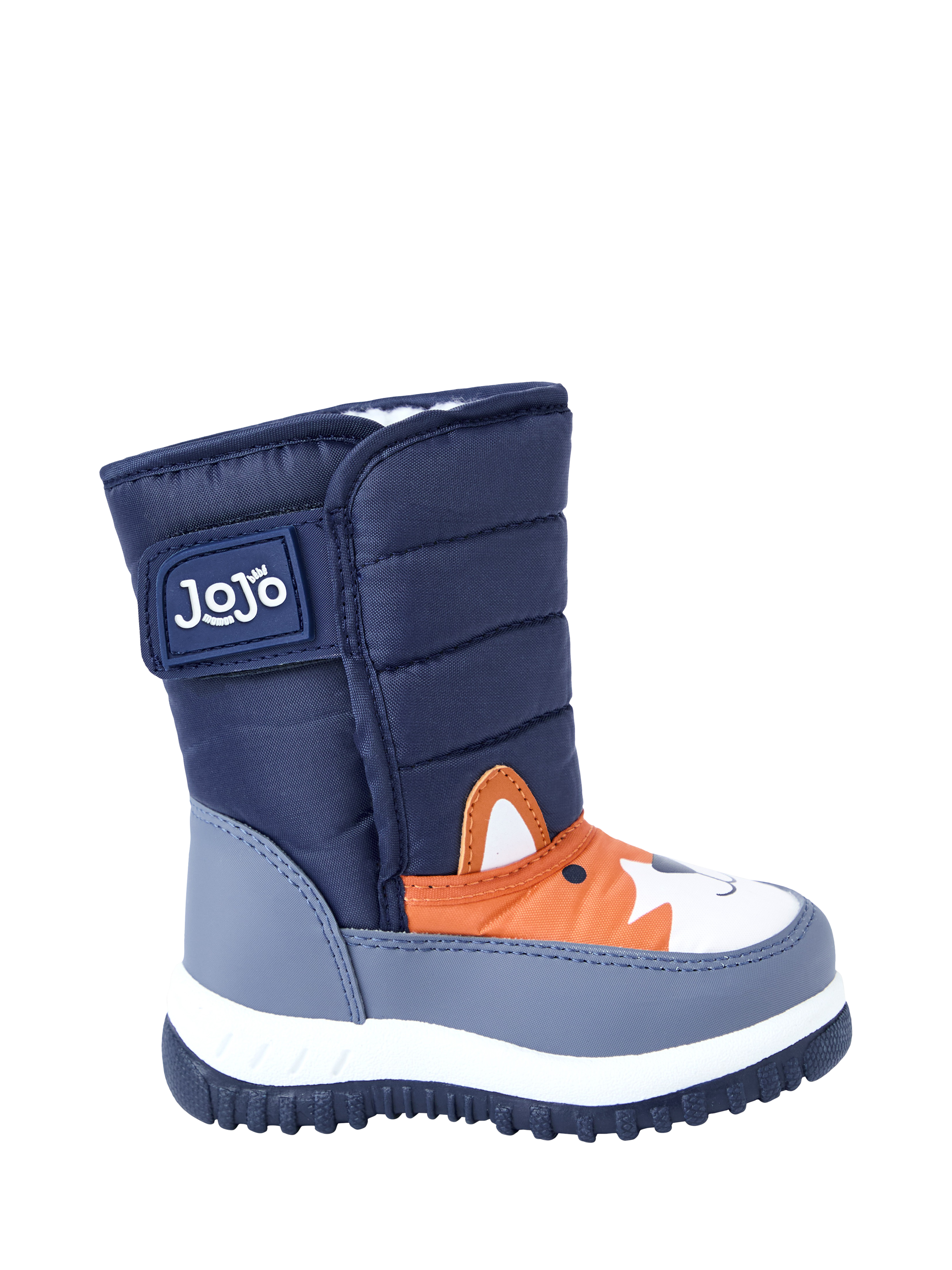 Product image 1 of 4, which shows JoJo Maman Bébé Kids' Fox Alpine Snow Boots, Navy, EU22