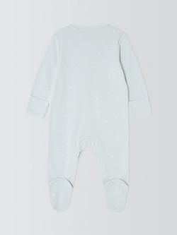 John Lewis Baby Brother Bear Dot Sleepsuit, Blue - view 2, Blue