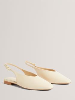 Ted Baker Arllie Leather Slingback Ballerina Pumps. Ivory - view 2, Ivory